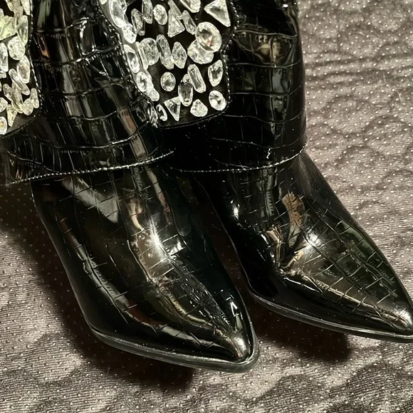 Lauren Lorraine HIGH HEEL RHINESTONE COWBOY LADIES BOOTS Size 7 - Picture 3 of 6